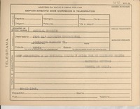 [Telegrama] 1945 nov. 20, [Brasil] [al] Jefe del 11° Distrito Educacional, [Rio de Janeiro, Brasil]