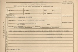[Telegrama] 1945 nov. 20, [Brasil] [al] Jefe del 11° Distrito Educacional, [Rio de Janeiro, Brasil]