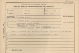 [Telegrama] 1945 nov. 20, [Brasil] [a] Jacques Remy, Montevideo, Uruguay