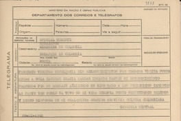 [Telegrama] 1945 nov. 20, [Brasil] [al] Embajador de Colombia, Río de Janeiro