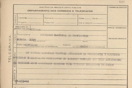 [Telegrama] 1945 dic. 27, [Brasil] [a] Sociedad Nacional de Profesores, Santiago, Chile