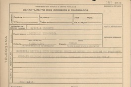 [Telegrama] 1945 nov. 20, [Brasil] [a] Sociedad Teosófica, Valparaíso, Chile