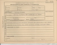 [Telegrama] 1945 nov. 20, [Brasil] [al] Círculo de Veteranos 79 y Oficiales en Retiro, Santiago, Chile