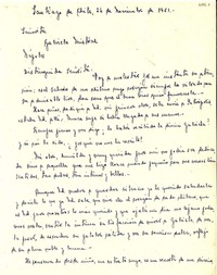 [Carta] 1951 nov. 24, Santiago, Chile [a] Gabriela Mistral, Nápoles, [Italia]