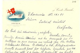 [Carta] 1951 sept. 25, Florencia, [Italia] [a] Gabriela Mistral, Nápoles, [Italia]