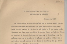 Un maestro americano del cuento : Ventura García Calderón