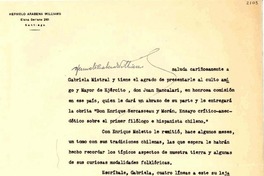 [Carta] 1951 oct. 2, Santiago [a] Gabriela Mistral