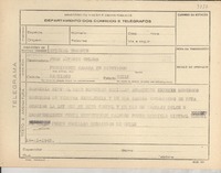 [Telegrama] 1945 nov. 19, [Brasil] [a] Juan Antonio Coloma, Santiago, Chile