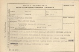 [Telegrama] 1945 nov. 19, [Brasil] [a] Juan Antonio Coloma, Santiago, Chile