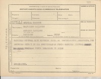 [Telegrama] 1945 nov. 19, [Brasil] [a] Galvarino Gallardo, Santiago, Chile