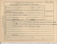 [Telegrama] 1945 nov. 21, [Brasil] [al] Alcalde Antonio Burgos, Concepción, Chile