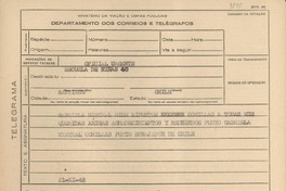 [Telegrama] 1945 nov. 21, [Brasil] [a] Escuela de Niñas número 4, Santiago, Chile