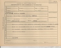 [Telegrama] 1945 nov. 21, [Brasil] [a las] Directoras [del] Liceo Gabriela Mistral, Concepción, Chile