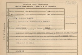 [Telegrama] 1945 nov. 21, [Brasil] [a las] Directoras [del] Liceo Gabriela Mistral, Concepción, Chile