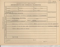 [Telegrama] 1945 nov. 21, [Brasil] [al] Presidente de la Sociedad Chilena de Historia y Geografía, Santiago, Chile