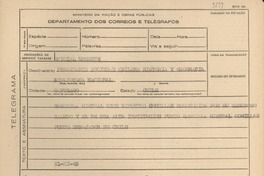 [Telegrama] 1945 nov. 21, [Brasil] [al] Presidente de la Sociedad Chilena de Historia y Geografía, Santiago, Chile