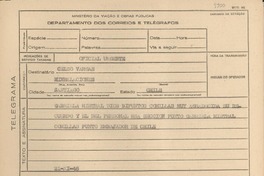 [Telegrama] 1945 nov. 21, [Brasil] [a] Celso Vargas, Santiago, Chile