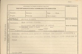 [Telegrama] 1945 nov. 21, [Brasil] [a] Juan Cáceres Pereira, Santiago, Chile