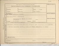 [Telegrama] 1945 nov. 21, [Brasil] [a] Pedro Areixabala, Santiago, Chile