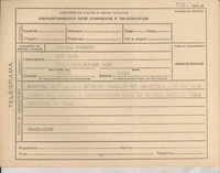 [Telegrama] 1945 nov. 21, [Brasil] [a] Luis Lara, Ovalle, Chile