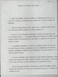 Mensaje a los niños del litoral