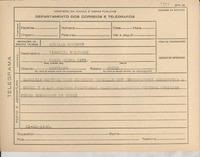 [Telegrama] 1945 nov. 21, [Brasil] [a] Virginia Beltrami, Santiago, Chile