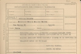 [Telegrama] 1945 nov. 22, [Brasil] [al] Instituto Brasil Estados Unidos, [Rio de Janeiro, Brasil]