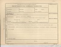 [Telegrama] 1945 nov. 21, [Brasil] [a] Eduardo Agrela, San Fernando, Chile