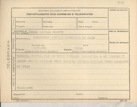[Telegrama] 1945 nov. 21, [Brasil] [al] Directorio de la Sociedad de Escritores de Chile