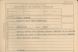 [Telegrama] 1945 nov. 22, [Brasil] [a la] Directora del Liceo de Niñas, Antofagasta, Chile
