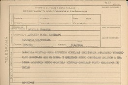 [Telegrama] 1945 nov. 22, [Brasil] [a] Antonio Gomez Restrepo, Bogotá, Colombia
