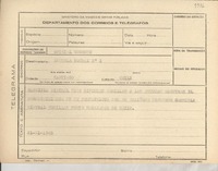 [Telegrama] 1945 nov. 21, [Brasil] [a] la Escuela Normal número 1, Santiago, Chile