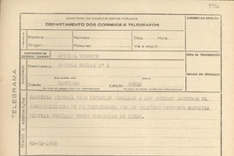 [Telegrama] 1945 nov. 21, [Brasil] [a] la Escuela Normal número 1, Santiago, Chile