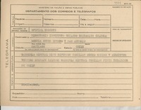 [Telegrama] 1945 nov. 20, [Brasil] [al] Directorio del Instituto Chileno-Británico de Cultura, Santiago, Chile