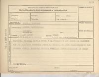 [Telegrama] 1945 nov. 21, [Brasil] [a] Miguel Cacciultolo, Los Andes, Chile