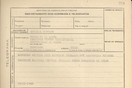 [Telegrama] 1945 nov. 21, [Brasil] [a] Pedro de la Barra, Santiago, Chile