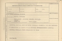 [Telegrama] 1945 nov. 19, [Brasil] [a] Miguel Cruchaga, Santiago, Chile