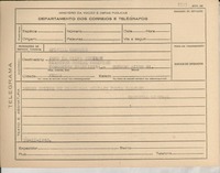 [Telegrama] 1945 nov. 20, [Brasil] [a] José da Silva Queiroz, [Rio de Janeiro, Brasil]