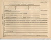 [Telegrama] 1945 nov. 20, [Brasil] [a la] Directora del Santiago College, Santiago, Chile