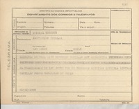 [Telegrama] 1945 nov. 21, [Brasil] [a la] Inspección Escolar, Los Andes, Chile