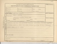 [Telegrama] 1945 nov. 21, [Brasil] [a] Ortiz Montori, Lima, Perú