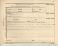 [Telegrama] 1945 nov. 21, [Brasil] [a] Carlos Pérez, Montevideo, Uruguay
