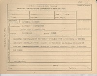 [Telegrama] 1945 nov. 23, [Brasil] [a] [José] Davalos, [Ysaac] Sarmiento, Santiago, Chile