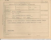 [Telegrama] 1945 nov. 23, [Brasil] [a] Elsa Borquez, Punta Arenas, Chile