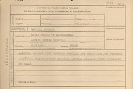 [Telegrama] 1945 nov. 23, [Brasil] [a] María Correa de Irarrázaval, Santiago, Chile