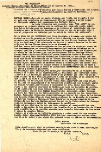 [Carta] 1952 ago. 16, Santiago, Chile [a] Gabriela [Mistral]