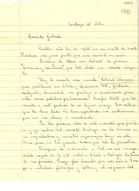 [Carta] 1952 jul. 15, Santiago [a] Gabriela Mistral