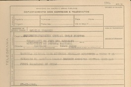 [Telegrama] 1945 nov. 27, [Brasil] [al] General Oscar Fuentes, Santiago, Chile