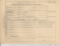 [Telegrama] 1945 nov. 27, [Brasil] [a] Víctor Reyes, Concepción, Chile