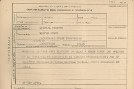 [Telegrama] 1945 nov. 27, [Brasil] [a] Víctor Reyes, Concepción, Chile